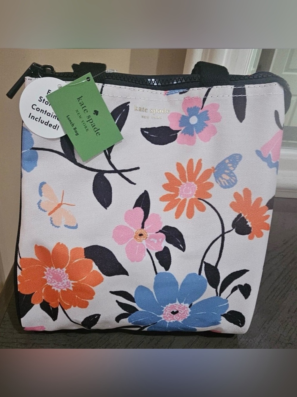 Kate Spade Floral Insulated Lunch Tote + container